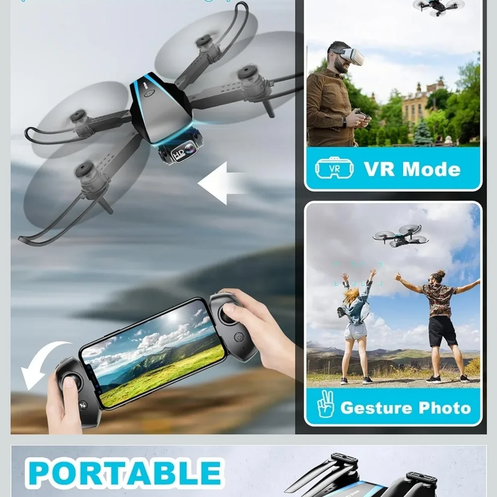 Black HD Camera Drone with Controller